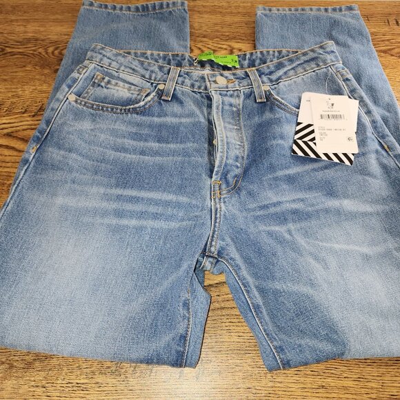 NWT Sandrine Rose X Free People Straight Leg Womans Indigo Blue Jeans - Picture 1 of 11